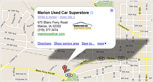 Marion Used Car Map