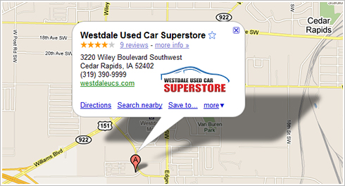 Westdale Used Car Map