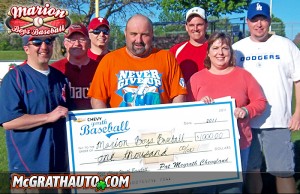 Marion Iowa Baseball League Accepts Donation
