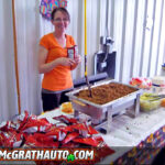Angie King Serving the Potluck in Cedar Rapids
