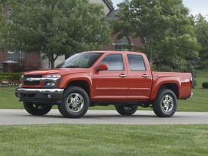 Red Chevy Colorado Truck Parked