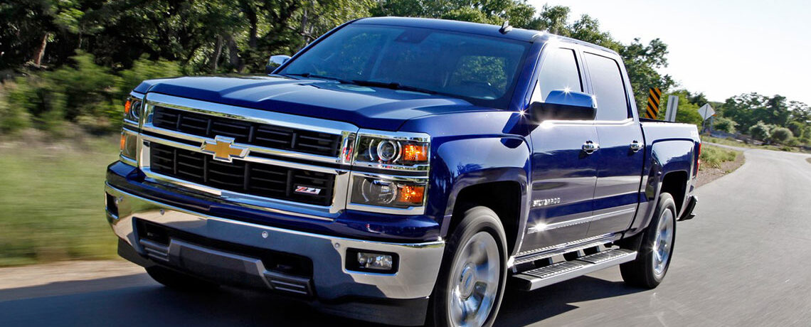 2014 Blue Silverado Driving