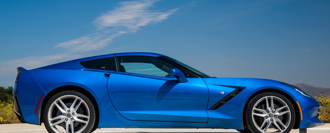2014 Chevy Corvette Stingray Laguna Blue Parked