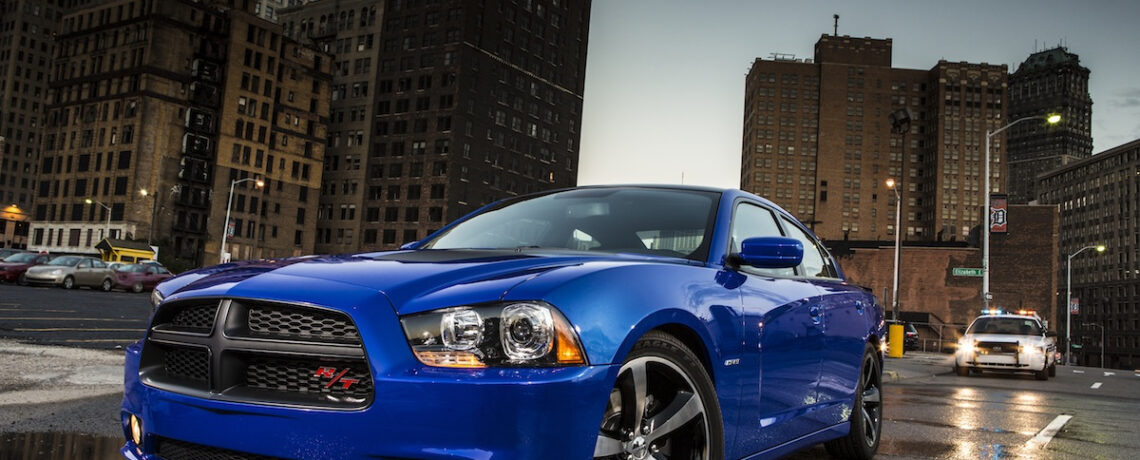 Dodge charger in the city
