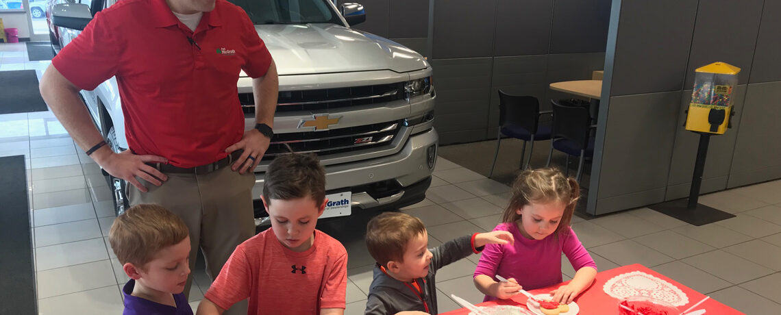 Valentine's day cookie decorating at McGrath